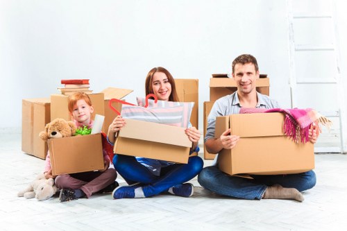 Packed moving boxes ready for a local Anerley house move
