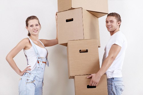 Boxes and furniture prepared for removals in Anerley